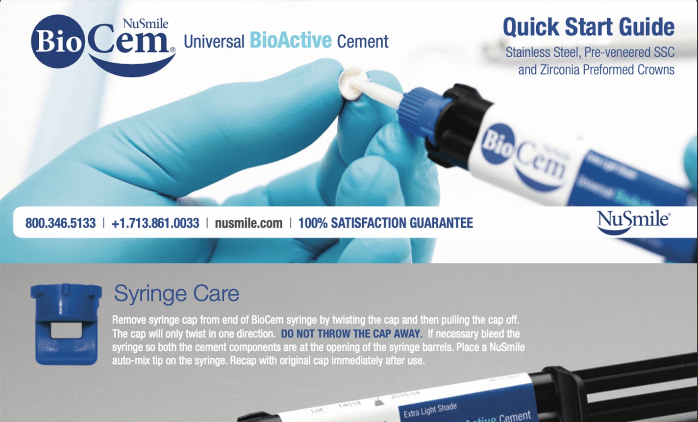 NuSmile BioCem Quickstart Guide