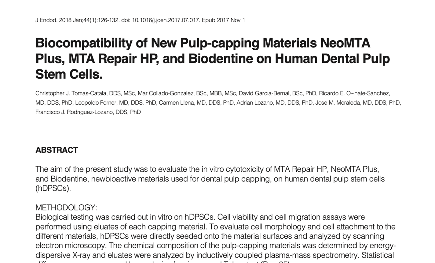 NuSmile NeoMTA Journal Abstracts