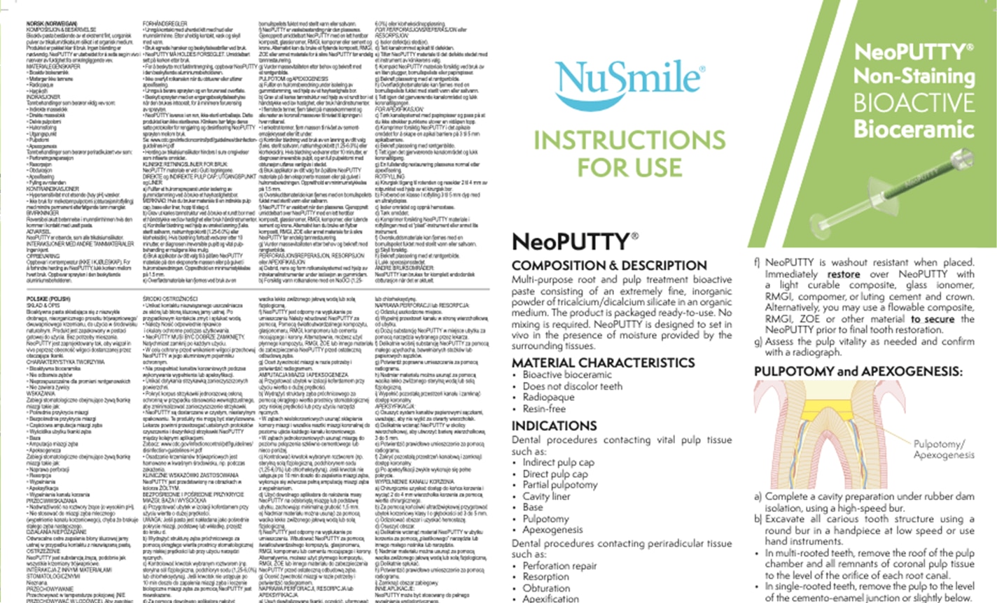 NuSmile NeoPUTTY IFU